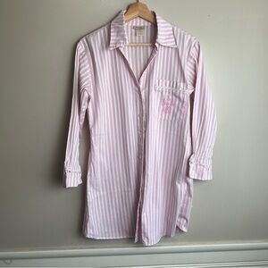 BedHead Striped Night Shirt Pink/White Stripes Made in Los Angeles Size XS, EUC